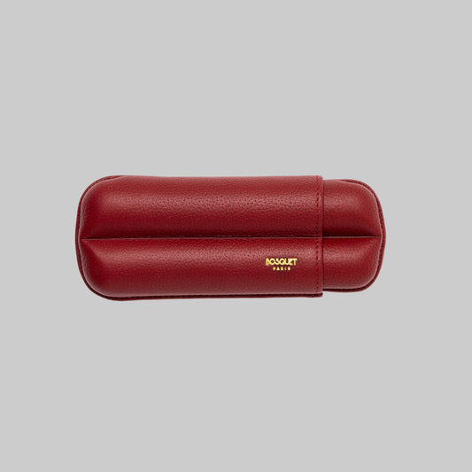 Grained Calf Leather Case For 2 - Pomodoro