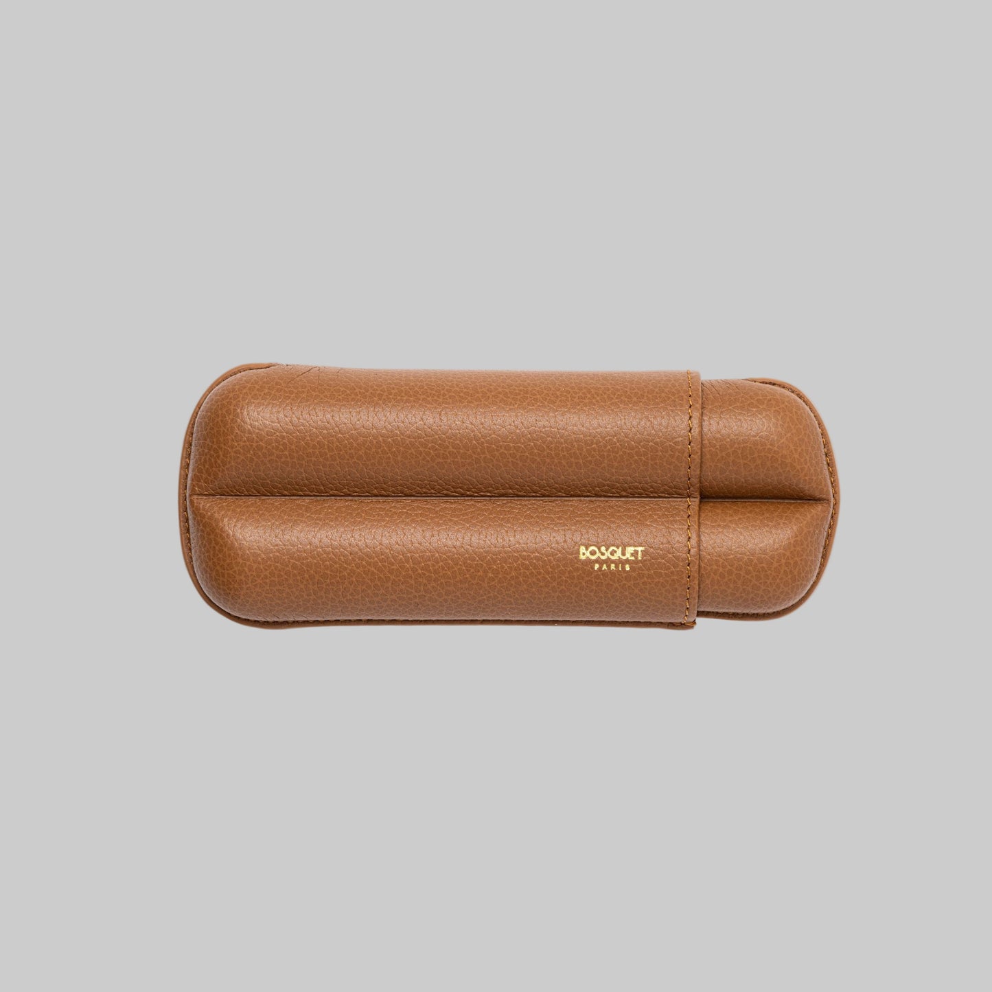 Grained Calf Leather Case For 2 - Tan