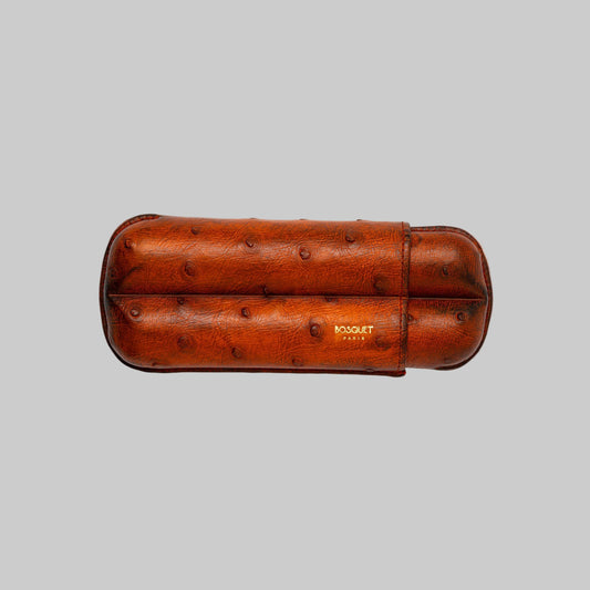 Leather Case for 2 - Ostrich Belly Patina Finish Savana