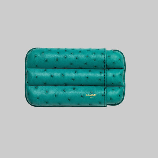 Ostrich Leather Case for 3 - Green Cyan