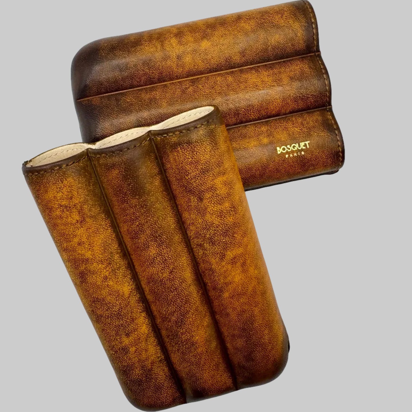 Smooth Calf Leather Case for 3 - Patina Finish Savane Beige 27mm