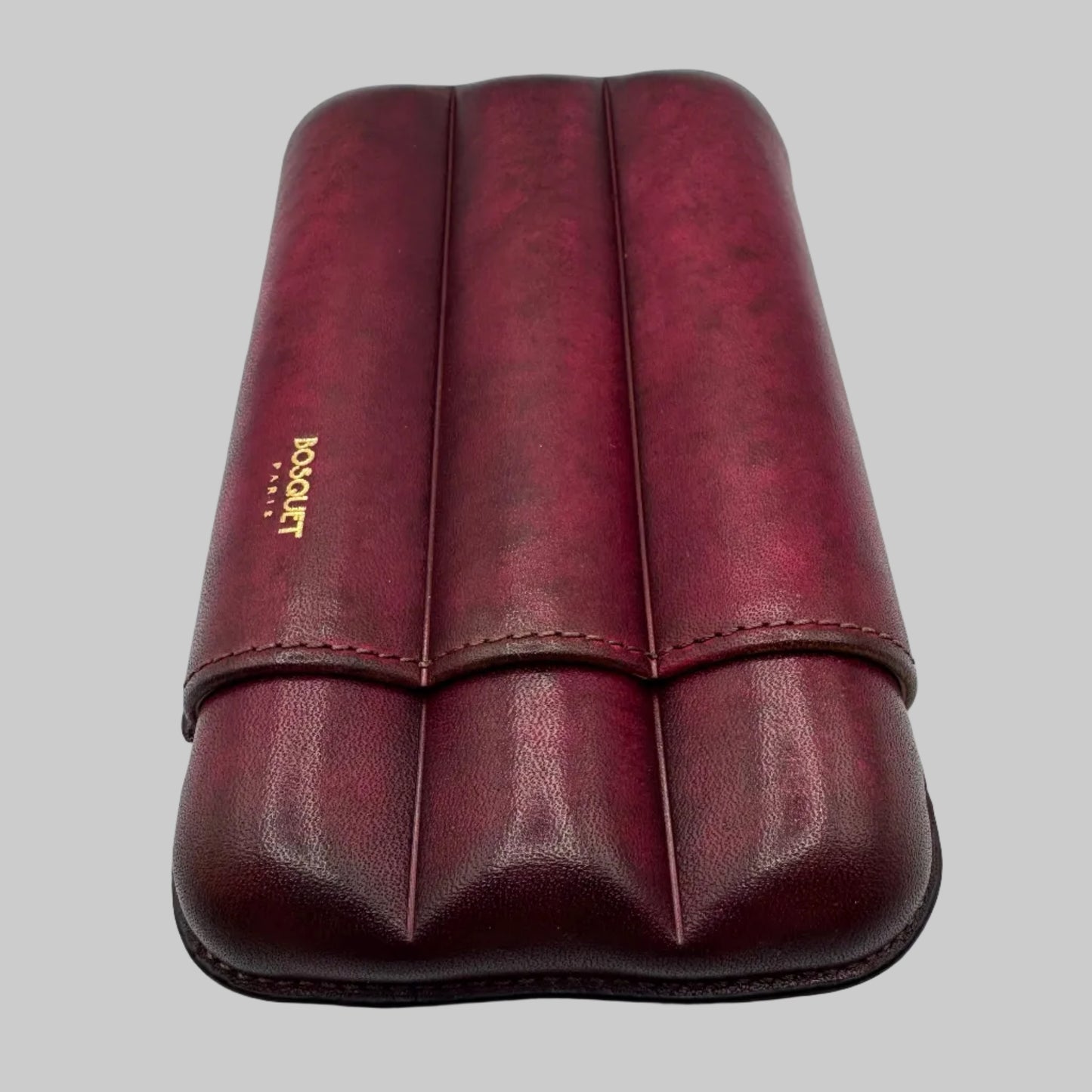 Smooth Calf Leather Case for 3 - Patina Finish Red Wine 27mm