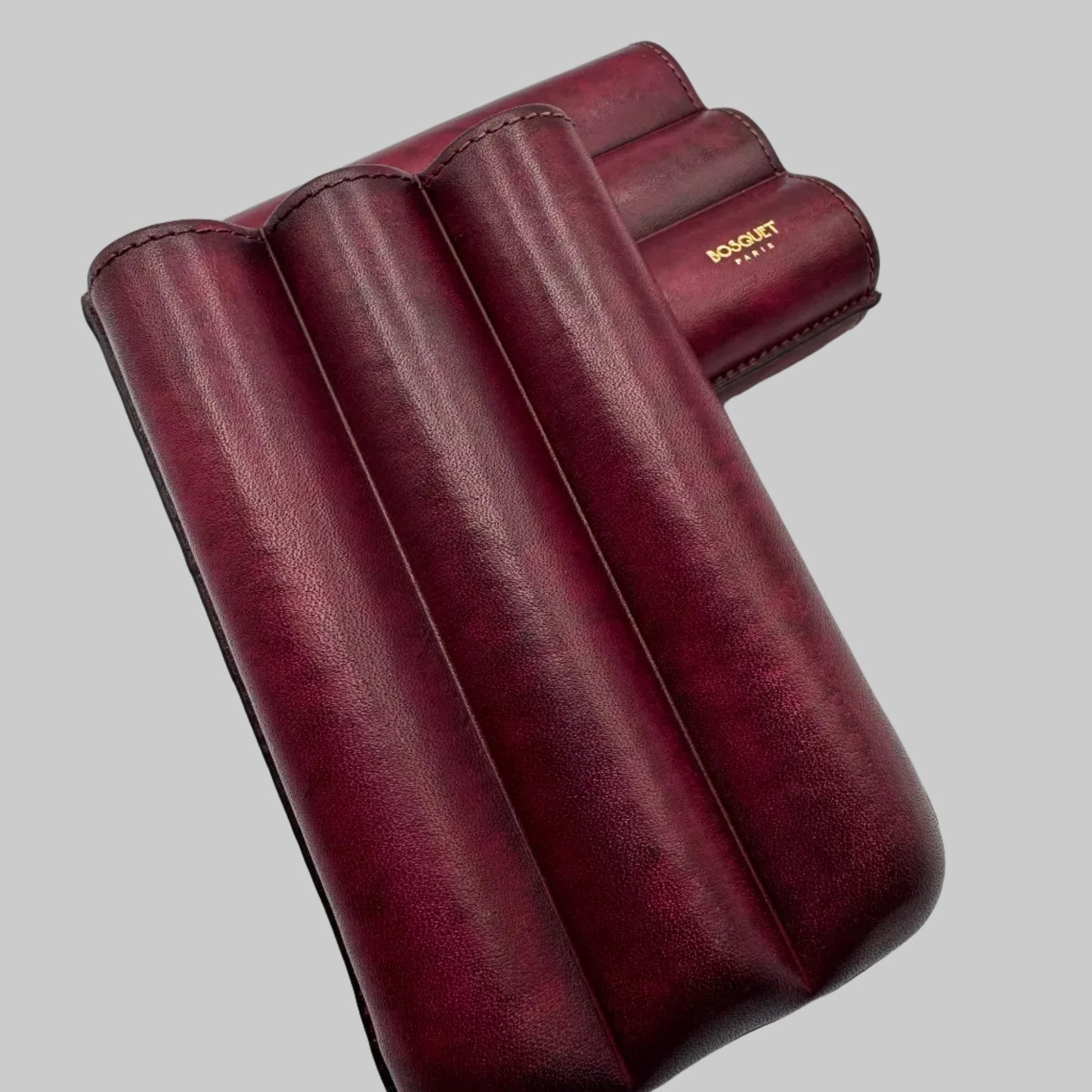 Smooth Calf Leather Case for 3 - Patina Finish Red Wine 27mm