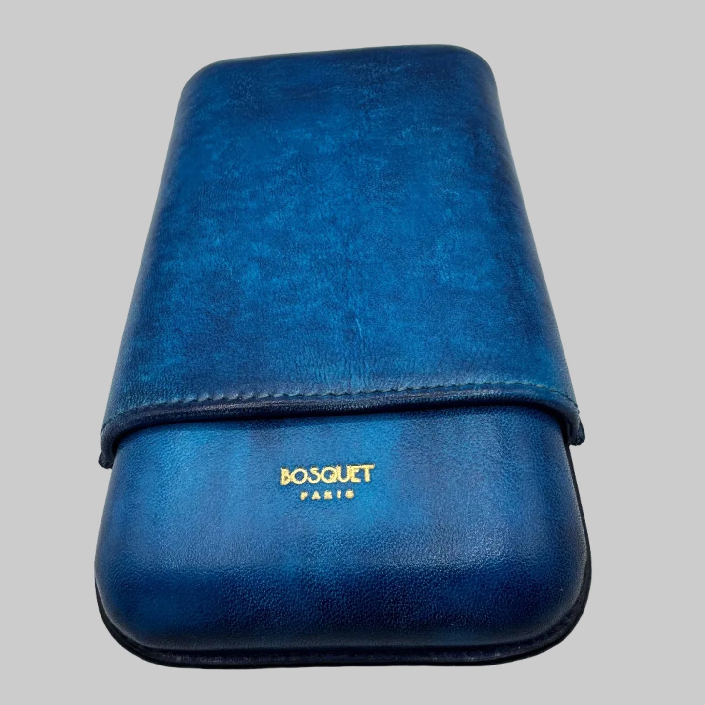 Calf Leather Case for 3 - Patina Hand finish Blue