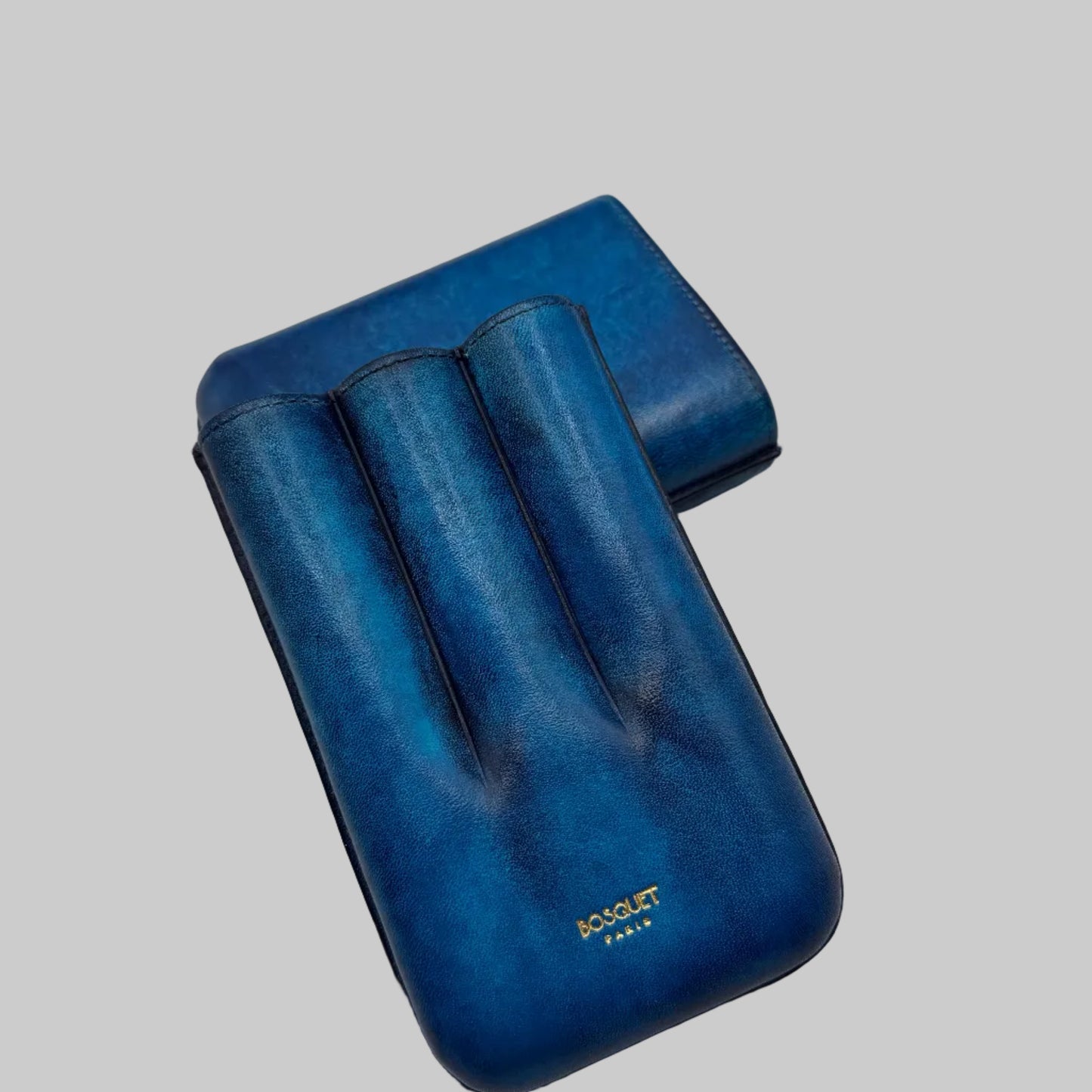 Calf Leather Case for 3 - Patina Hand finish Blue