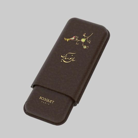 Grained Calf Leather Case For 2 - Dark Brown NOWRUZ Edition