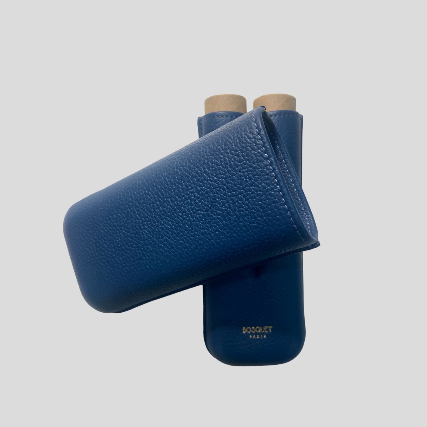 Grained Calf Leather Case For 2 -  Blue Lapis