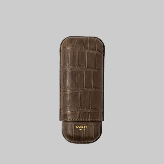 Genuine Crocodile Leather Case for 2 - Brown