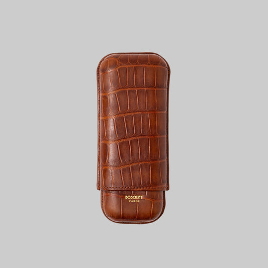 Genuine Crocodile Leather Case for 2 - Light Brown