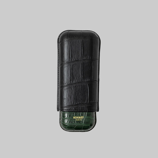 Genuine Crocodile Leather Case for 2 - Two tone Black Green