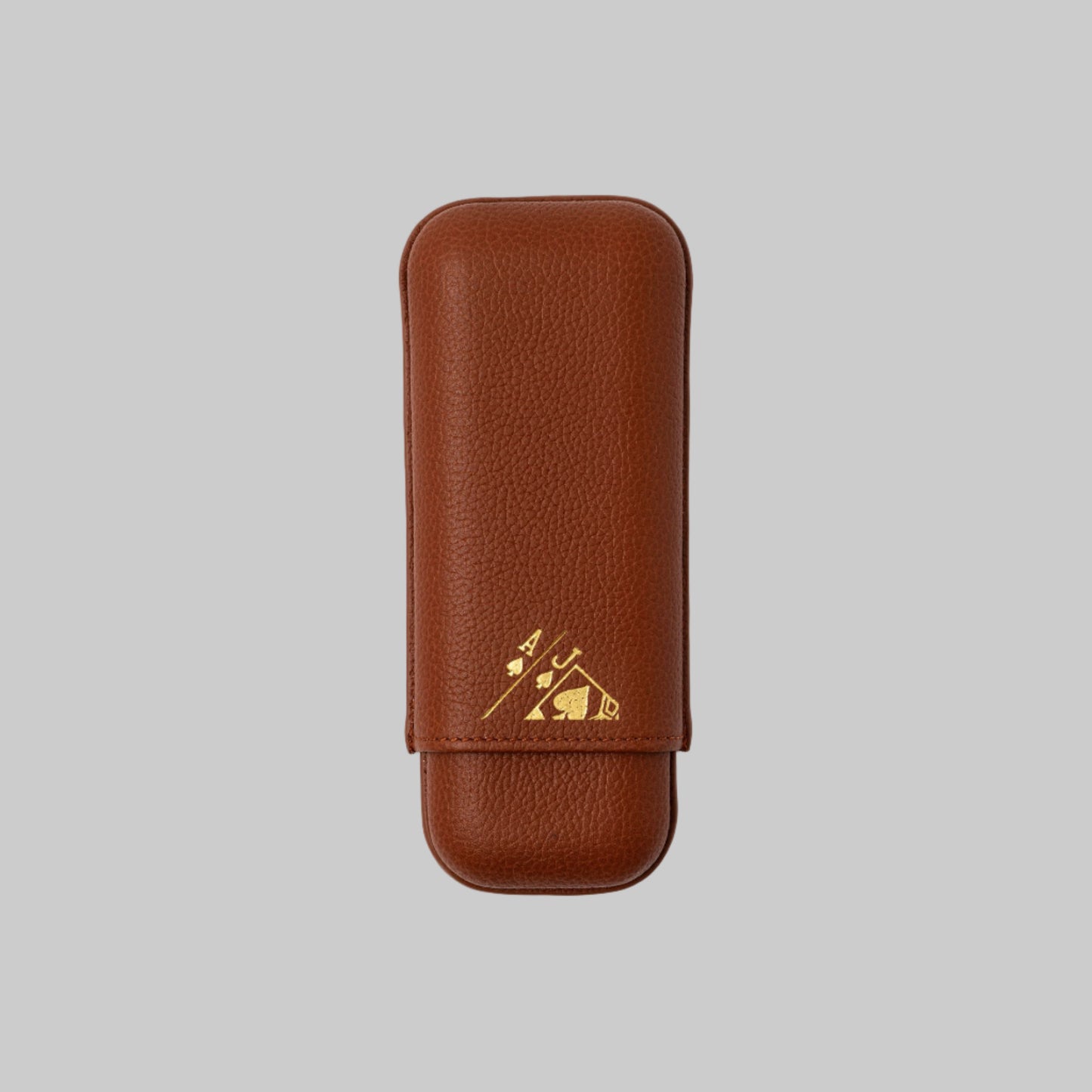 Grained Calf Leather Case For 2 - Beige Card Casino