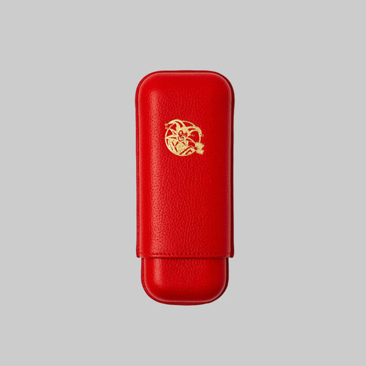 Grained Calf Leather Case For 2 - Red Joker Casino