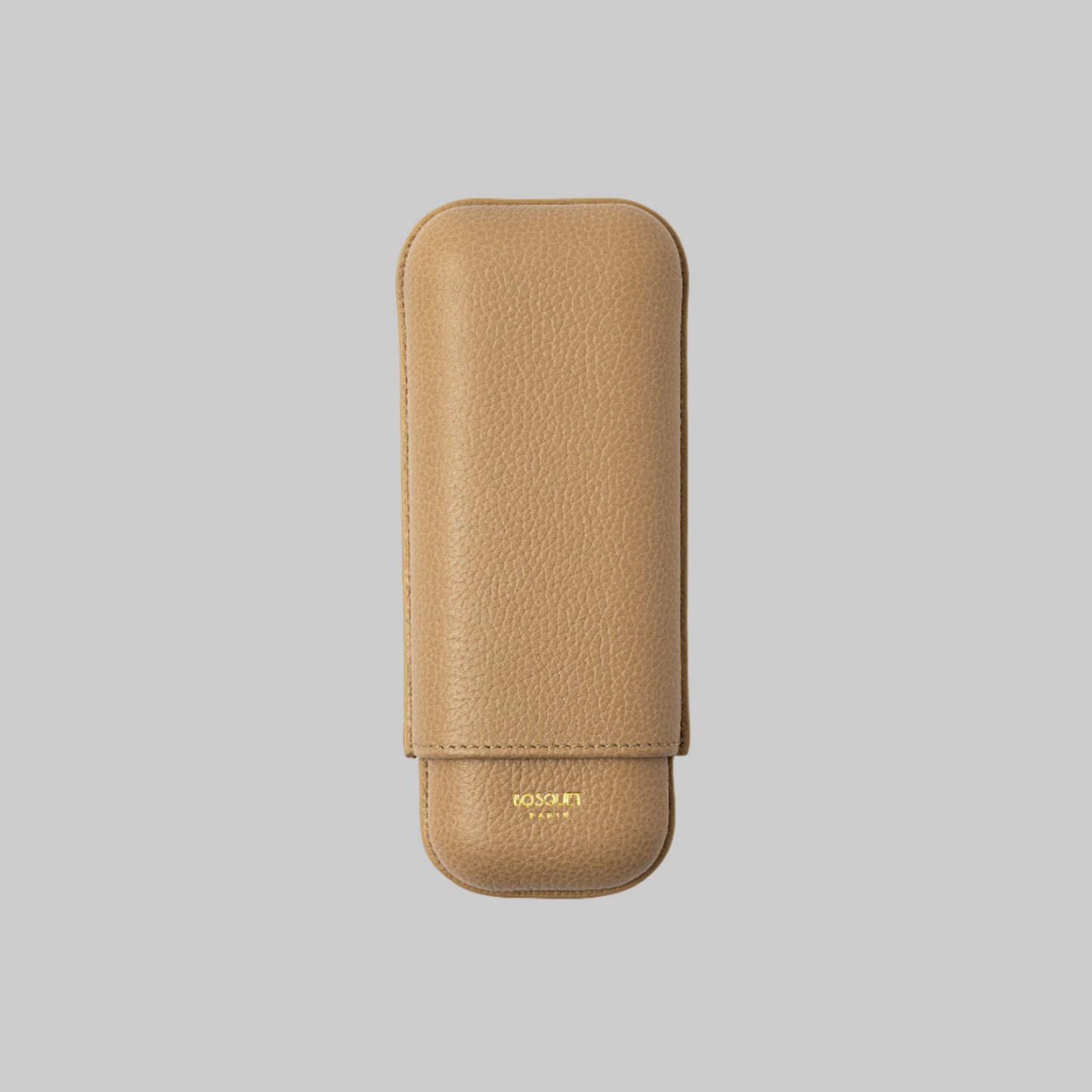 Grained Calf Leather Case For 2 - Piedra Cream