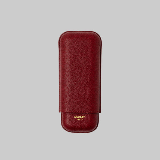 Grained Calf Leather Case For 2 - Pomodoro