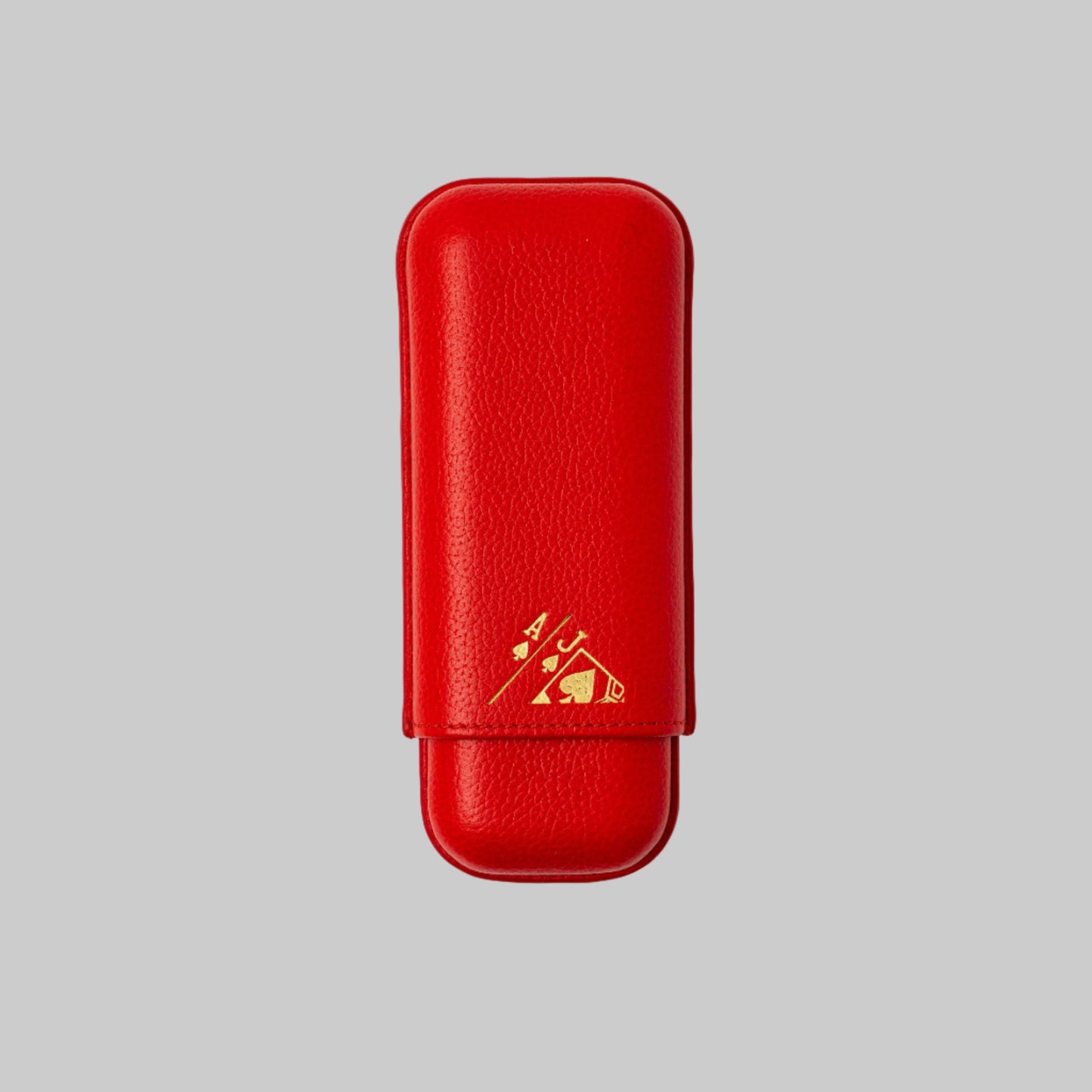 Grained Calf Leather Case For 2 - Red Card Casino