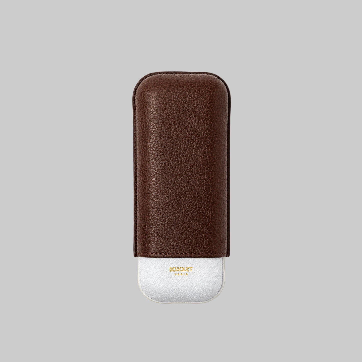 Grained Calf Leather Case For 2 -  Two tone Brown Palissander White