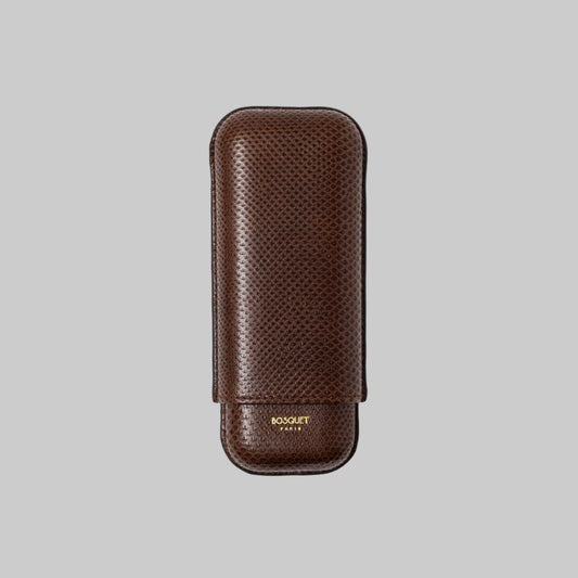 Lizard Leather Case for 2 - Brown