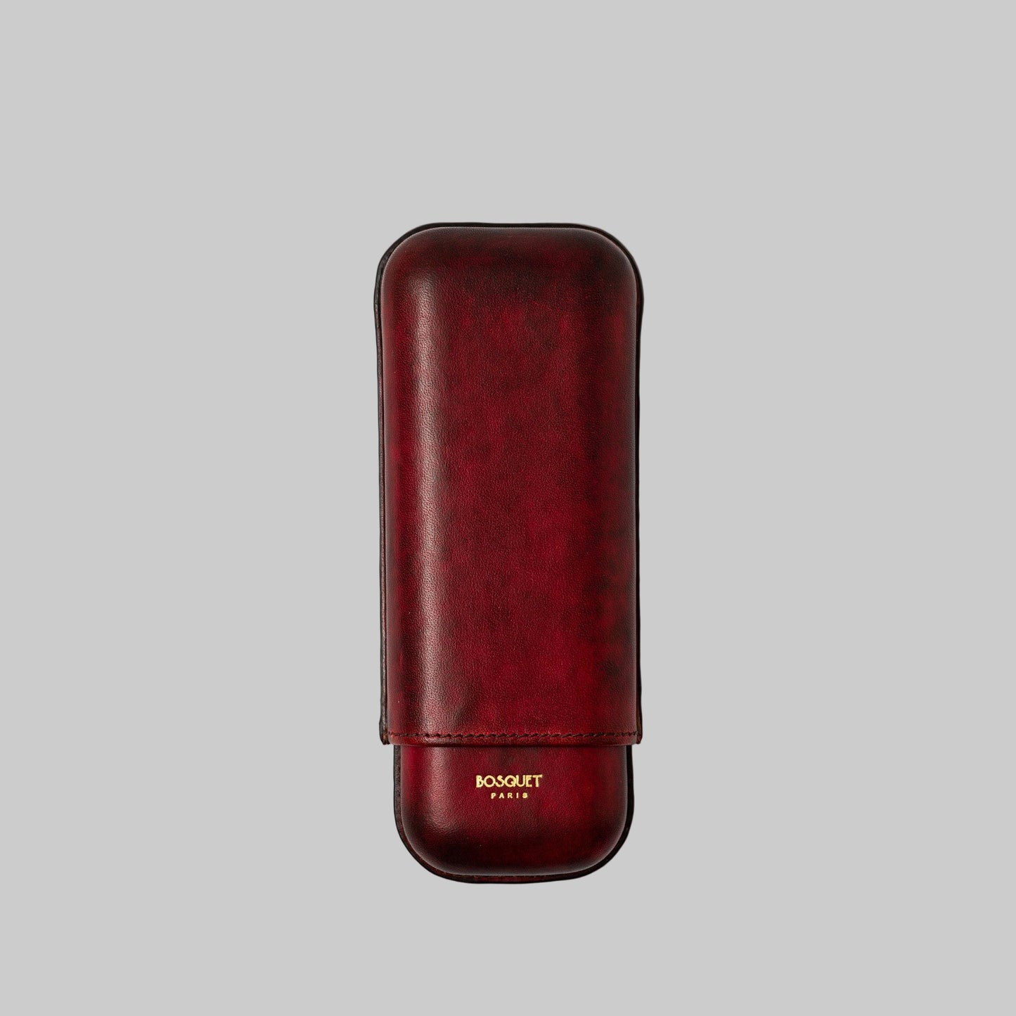 Smooth Leather Case for 2 - Patina Finish Burgundy