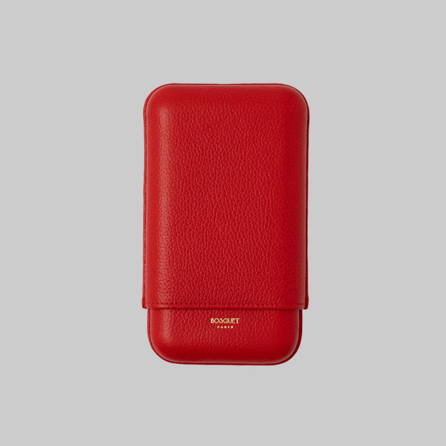 Grained Calf Leather Case For 3 - Rouge