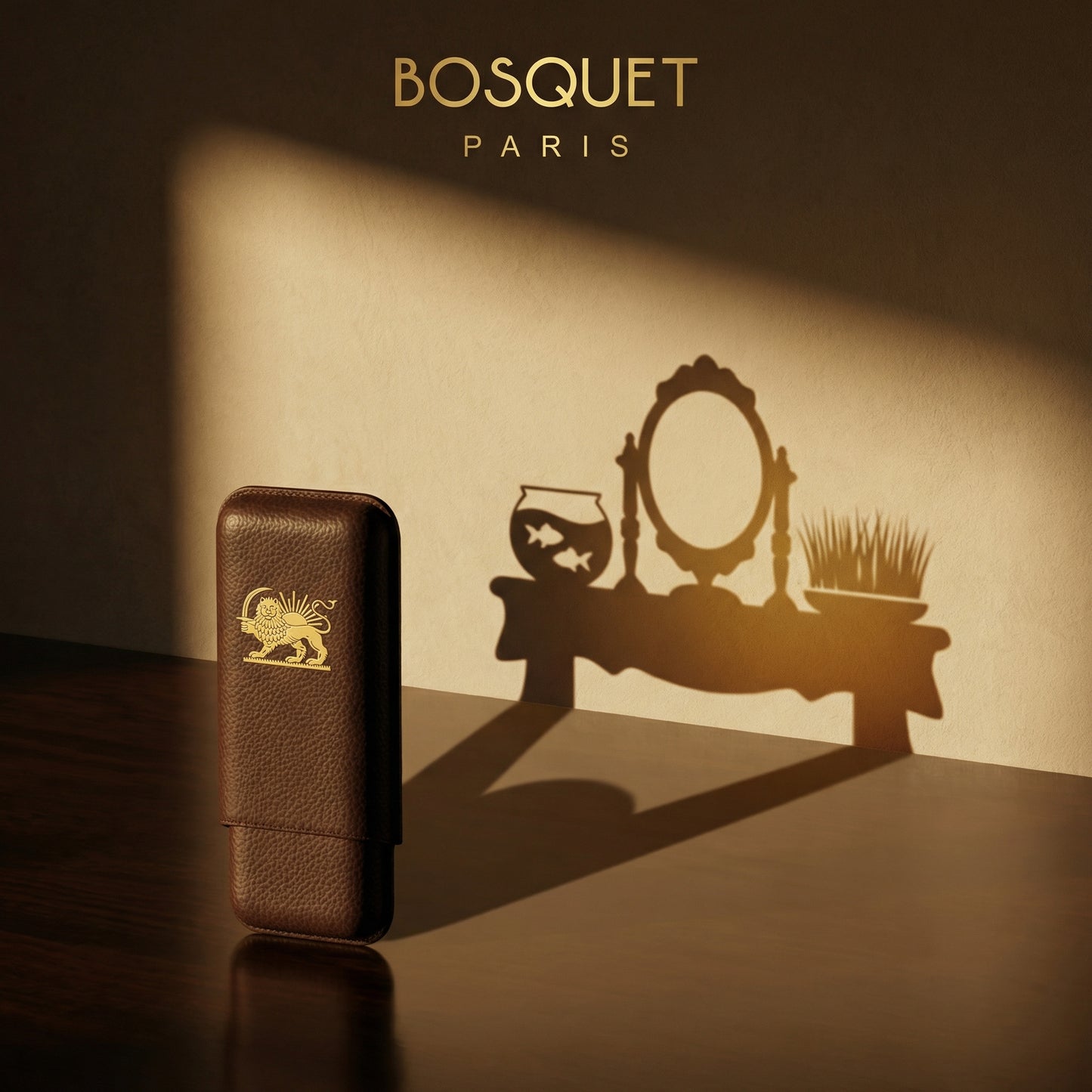 Grained Calf Leather Case For 2 - Dark Brown NOWRUZ Edition