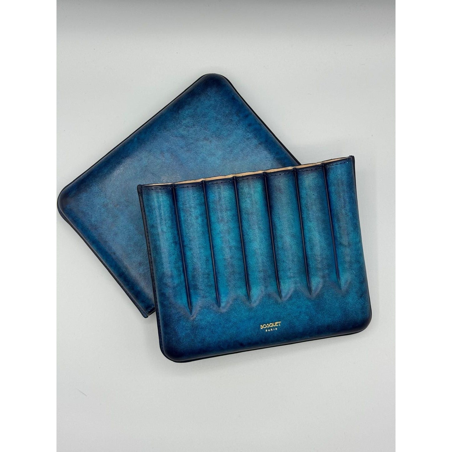 Smooth Calf Leather Case for 7 - Patina Finish Blue