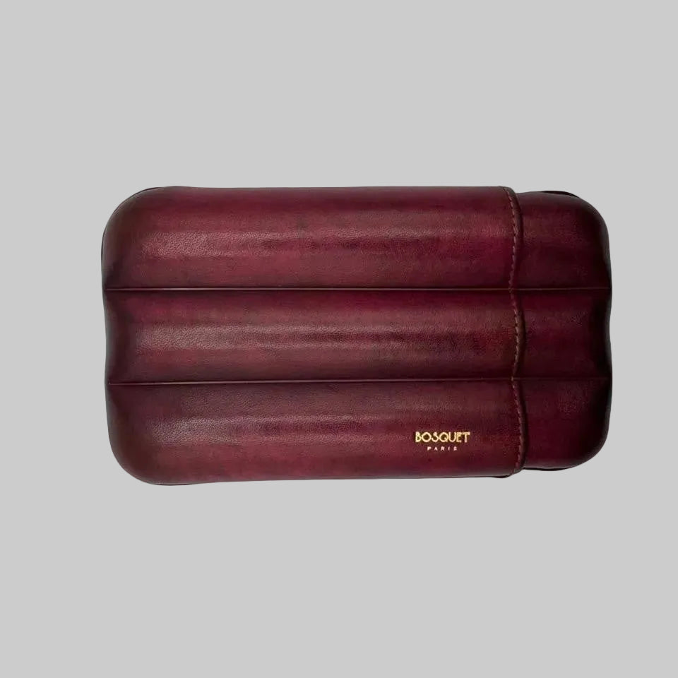 Smooth Calf Leather Case for 3 - Patina Finish Red Wine 27mm