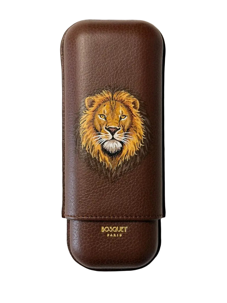 Lion Grained Calf Leather Case For 3 - Beige