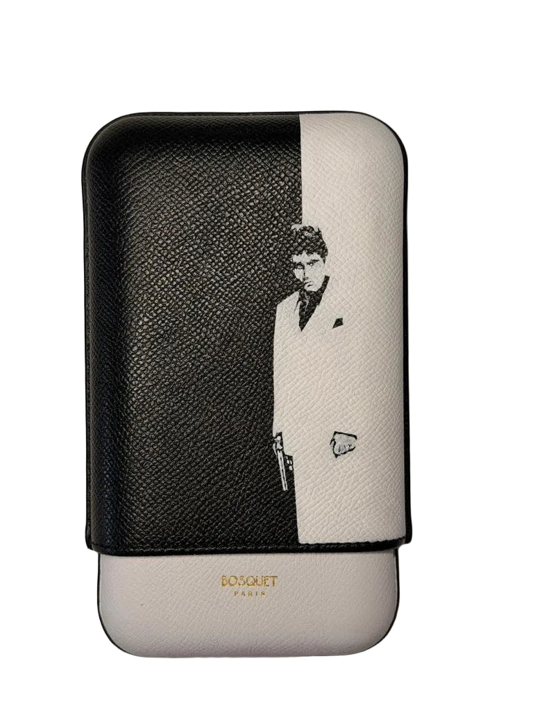 Scarface Grained Calf Leather Case For 3 - White