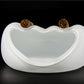 salamander ashtray, Handmade crystal ashtray - white, handcrafted in Czech Republic,  Czevitrum ashtray,  cigar ashtray in white
