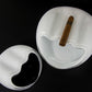 salamander ashtray, Handmade crystal ashtray - black, handcrafted in Czech Republic,  Czevitrum ashtray,  cigar ashtray in white and black