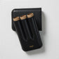 Grained Calf Leather cigar Case For 3 cigars - black, genuine leather cigar case, elegant handcrafted cigar case