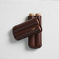 Grained Calf Leather cigar Case For 2 cigars - dark brown, genuine leather cigar case, elegant handcrafted cigar case